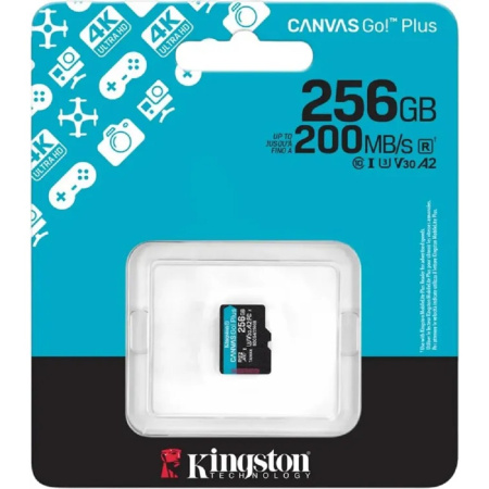 Фото  Micro SecureDigital 256GB Kingston SDCG4/256GBSP Canvas Go! Plus V10 A2 w/o adapter