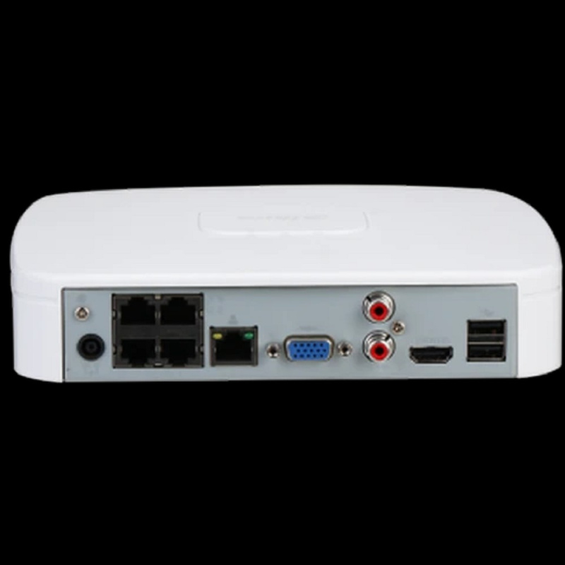 Фото  DAHUA DHI-NVR2104-P-I2 4-канальный IP-видеорегистратор с PoE, 4K и H.265+, видеоаналитика, входящий поток до 80Мбит/с, 1 SATA III до 10Тбайт