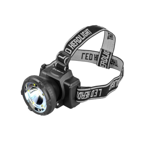 Ultraflash LED5367 (фонарь налобн аккум 220В  черный  1 2 Ваттт LED+5SMD  2 реж  пласт  бокс)