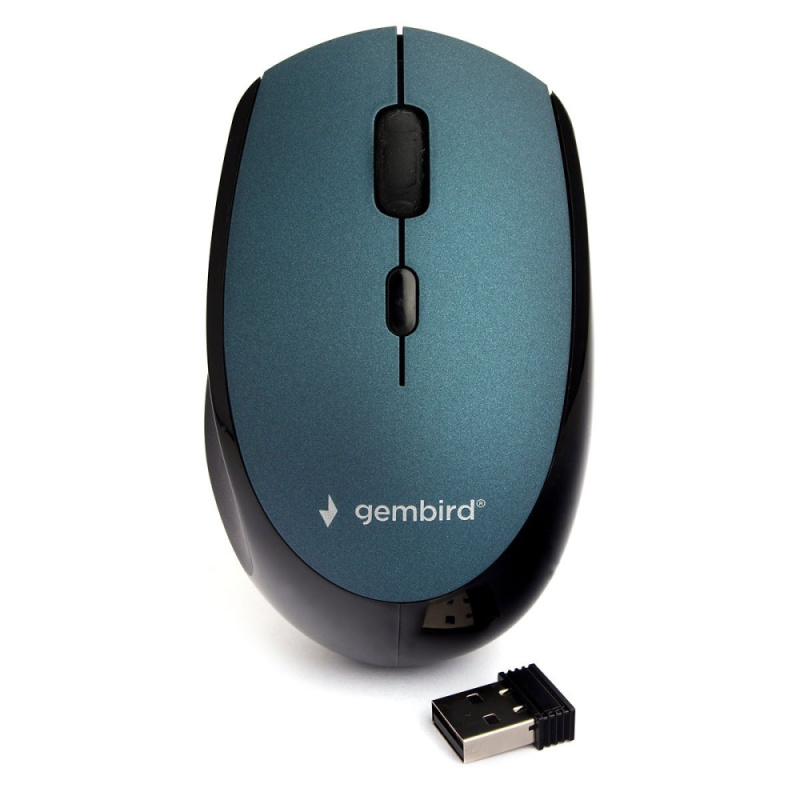 Gembird MUSW-354-B {Мышь беспроводная  синий  бесш.клик  soft touch  3кн.+колесо-кнопка  2400DPI  2 