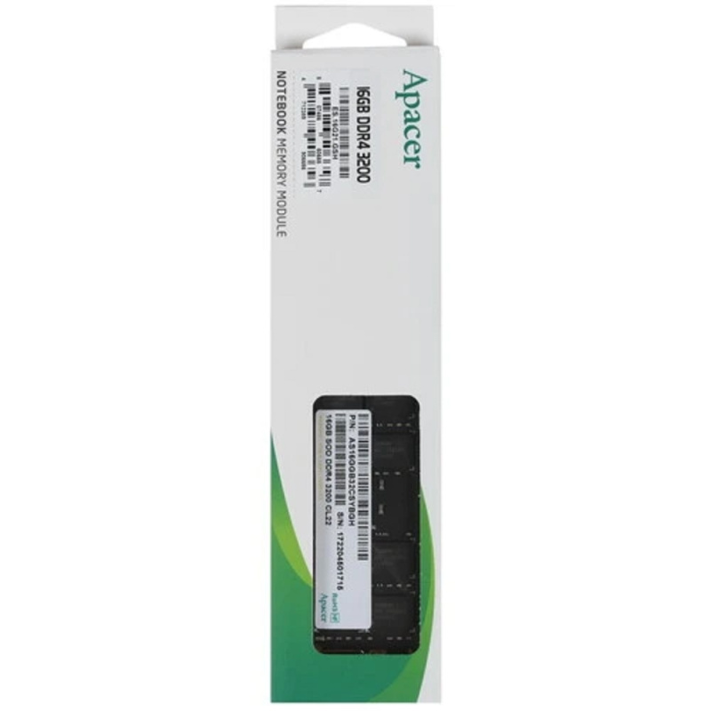 Фото  Apacer DDR4 16GB 3200MHz SO-DIMM (PC4-25600) CL22 1.2V ES.16G21.GSH 