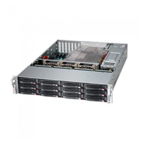 Supermicro CSE-826BAC12-R1K23LPB 2U 826BAC12-R1K23LPB  HDD(12)LFF+opt.HDD(2)SFF 7xLP 2 x1200W Backpl