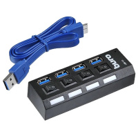 Фото  Buro BU-HUB4-U3.0-L Разветвитель USB 3.0 4порт. черный (389737)