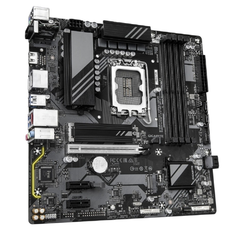 Фото  Gigabyte B760M DS3H WF6E GEN5 Soc-1700 Intel B760 4xDDR5 mATX AC`97 8ch(7.1) 2.5Gg RAID+HDMI+DP
