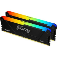 Фото  Kingston DDR4 DIMM 2x16GB 3200MHz  KF432C16BB2AK2/32 Fury Beast RGB RTL Gaming PC4-25600 CL16 288-pin 1.35В kit single rank с радиатором Ret