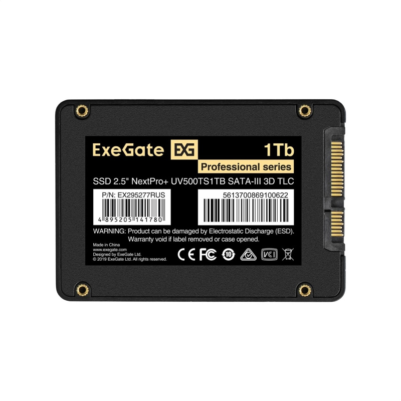 Фото  Exegate SSD 2.5" 1Tb ExeGate NextPro+ UV500TS1TB (SATA-III, 3D TLC) [EX295277RUS]