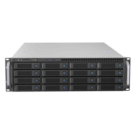 Фото  Procase BS316-SAS12-B-0 Корпус 3U Rack server case 16 SATA III / SAS 12Gbit hotswap HDD 4*MiniSAS HD(8643), черный, без блока питания, глубина 650мм, 