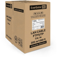 Фото  Exegate EX138966RUS Кабель UTP 4 пары кат.5e Exegate Special медь, 26AWG, 305м pullbox, серый