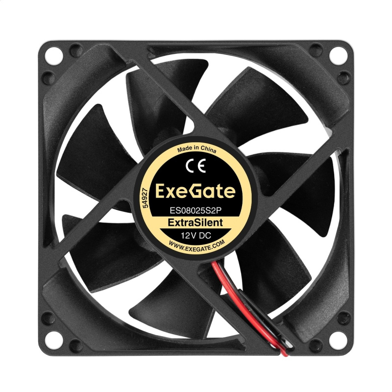 Фото  Exegate EX299875RUS Вентилятор 12В DC ExeGate ExtraSilent ES08025S2P (80x80x25 мм, Sleeve bearing (подшипник скольжения), 2pin, 1900RPM, 20dBA)