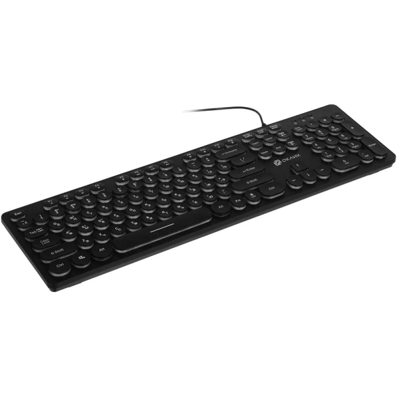 Фото  Клавиатура Oklick 420MRL черный USB slim Multimedia LED [1091226]