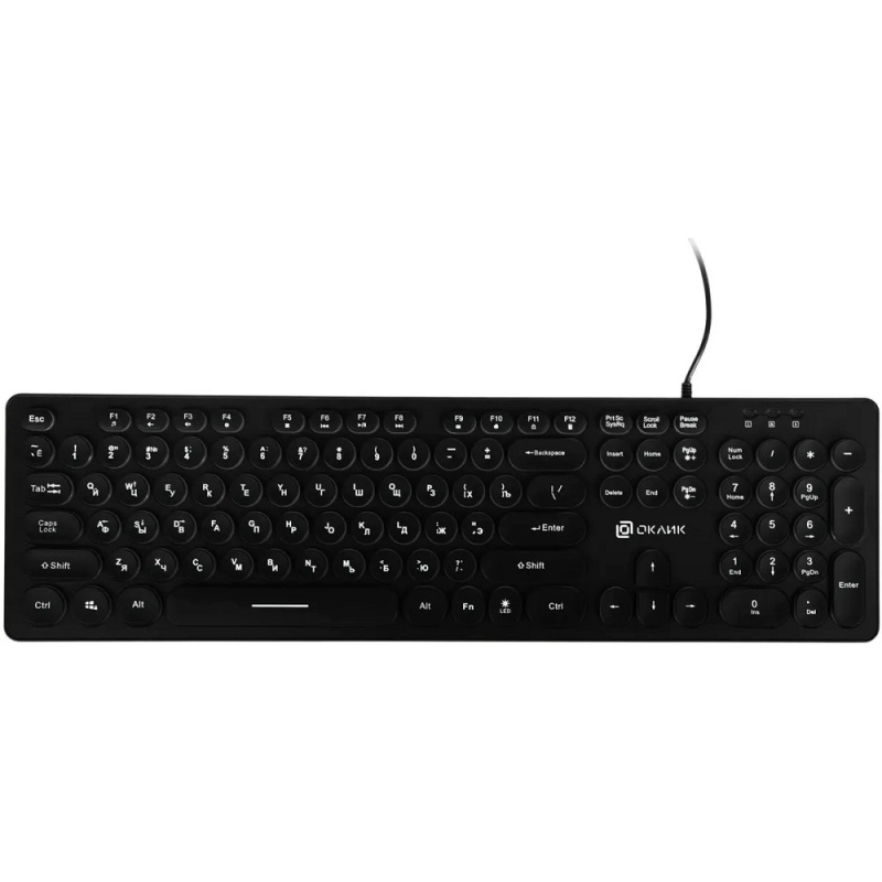Фото  Клавиатура Oklick 420MRL черный USB slim Multimedia LED [1091226]