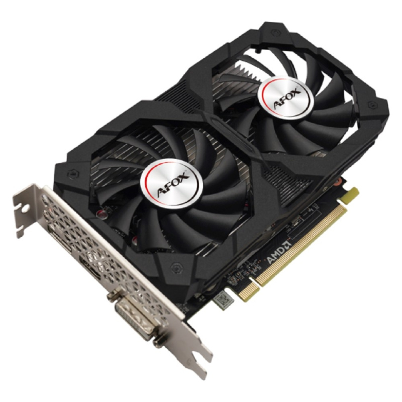Фото  Видеокарта AFOX Radeon RX550 8GB GDDR5 128Bit DVI/HDMI/DP ATX 2FAN (AFRX550-8192D5H2-V2) RTL