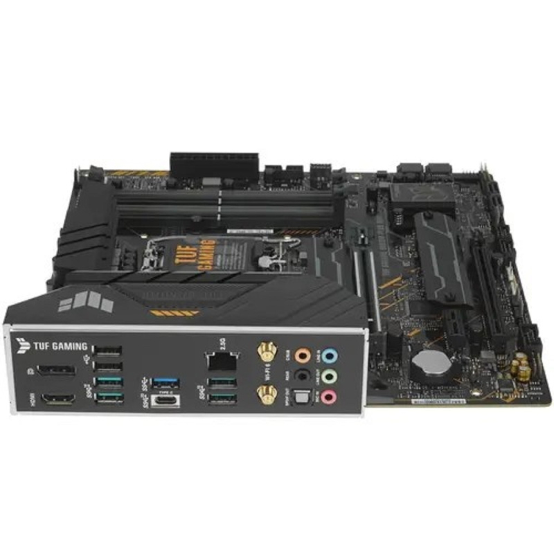 Фото  ASUS TUF GAMING B660M-PLUS WIFI (Socket 1700, mATX, 4xDDR5(128GB), DP/HDMI, 1xPCIe 5.0x16/1xPCIe 3.0x16/1xPCIe 4.0, 1xLAN (2.5GbE), 4xSATA 6Gb/s, 2xM.
