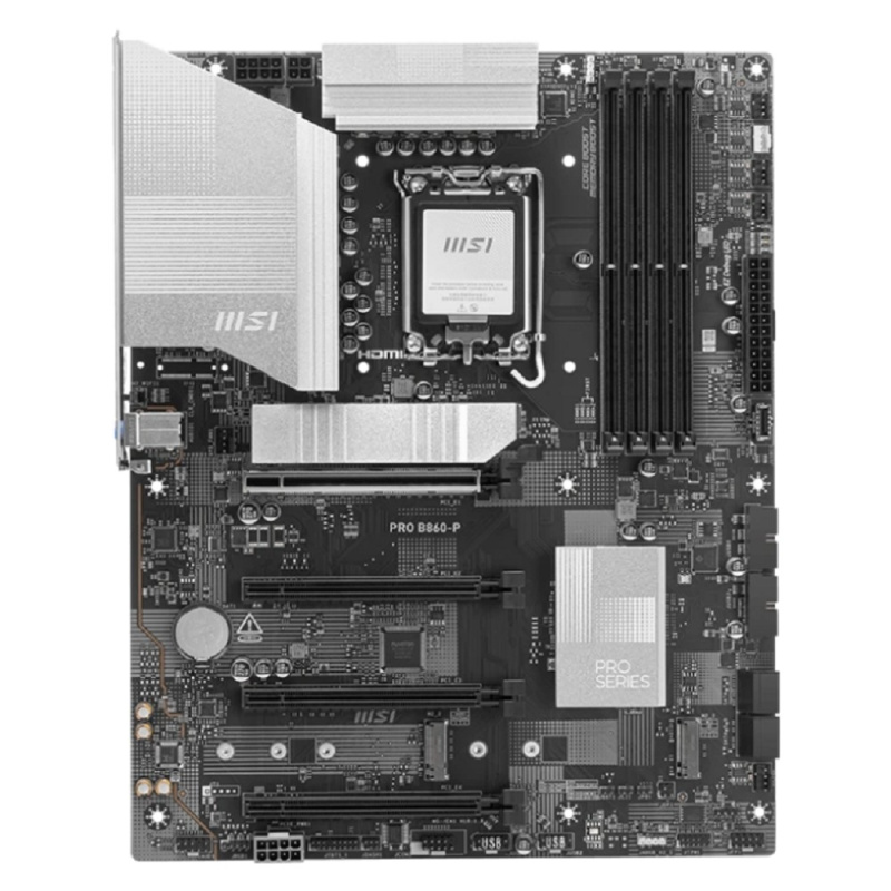 Фото  Материнская плата MSI PRO B860-P Soc-1851 Intel B860 4xDDR5 ATX AC`97 8ch(7.1) 5Gigabit RAID+HDMI+DP
