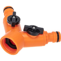 Фото  Rexant (62-0223) Разветвитель 2-х канальный на кран 1/2"-3/4" Четыре Сезона