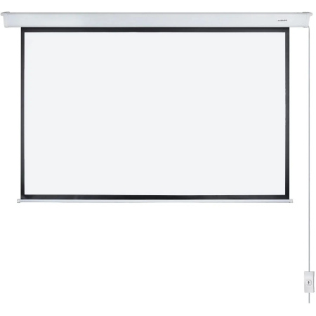 Фото  LUMIEN Eco Control LEC-100118 Экран с электроприводом 137x192 см (раб. область 104х186 см) (84") Matte White, верх.кайма 30 см, черная кайма по периме