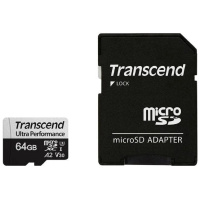 Фото  Micro SecureDigital 64GB Transcend Ultra Perfomrance microSDXC Class 10 UHS-I U3, V30, A2, (SD адаптер), TLC