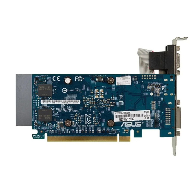 Фото  Видеокарта ASUS GeForce GT730 Silent LP 2GB GDDR5 64Bit VGA/DVI/HDMI (GT730-SL-2GD5-BRK) RTL