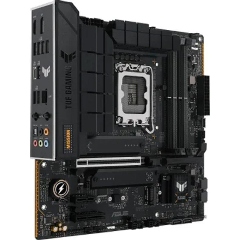 Фото  ASUS TUF GAMING B760M-PLUS WIFI II (Socket 1700, mATX, 4xDDR5(192GB),DP/HDMI, 1xPCIe 5.0x16/1xPCIe 4.0x4/1xPCIe 3.0, 1xLAN (2.5GbE), Wi-Fi, BT,4xSATA 
