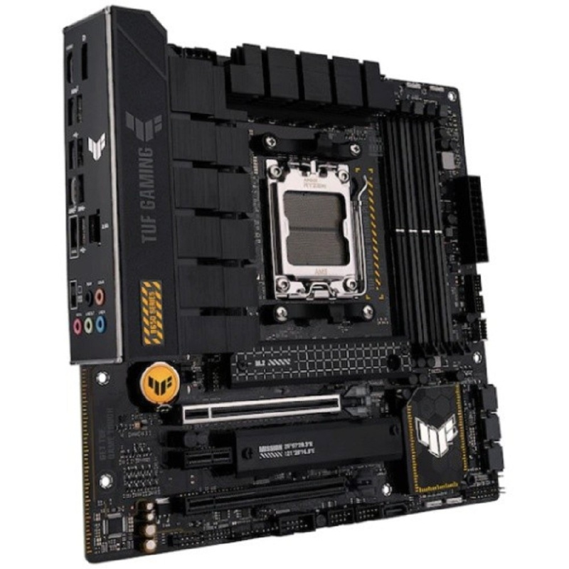 Фото  ASUS TUF GAMING B650M-PLUS (Socket AM5, mATX, 4xDDR5(128GB), DP/HDMI, 2xPCIe 4.0x16/2xPCIe 4.0, 1xLAN (2.5GbE), 4xSATA 6Gb/s, 3xM.2, 1xType-C, 3xUSB 3
