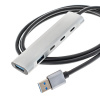 Фото  ORIENT CU-422A, разветвитель USB 3.2 Gen1 (5 Гбит/c), порты: 2xUSB-A + 1xUSB-C, 1 порт USB 2.0 USB-C, порт для доп.питания USB-C, алюм.корпус, кабель 