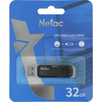 Фото  Netac USB Drive 32GB US11 NT03US11C-032G-32BK USB3.2 черный/серебристый