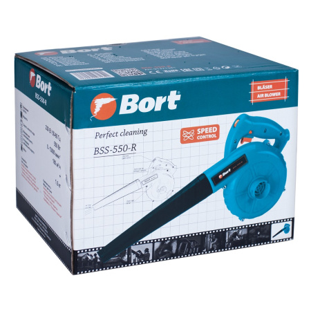 Фото  Bort BSS-550-R Воздуходувка [91271341] { 550 Вт, 180 м3/час, 13 000 об/мин, 1,3 кг }