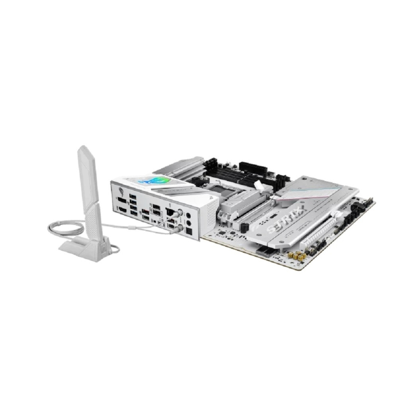 Фото  ASUS ROG STRIX B850-A GAMING WIFI (Socket AM5, ATX, 4xDDR5(256GB), DP/HDMI, 1xPCIe 5.0x16/1xPCIe 4.0x16, 1xLAN (2.5GbE), Wi-Fi 7, BT, 2xSATA 6Gb/s, 4x