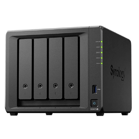 Фото  Synology DS925+ Сетевое хранилище NAS AMD Ryzen V1500B 2.2 GHz 4 GB DDR4 ECC SODIMM /3.5" SATA HDD / SSD SATA 2,5 дюйма / M.2 2280 NVMe SSD / Hot Swap