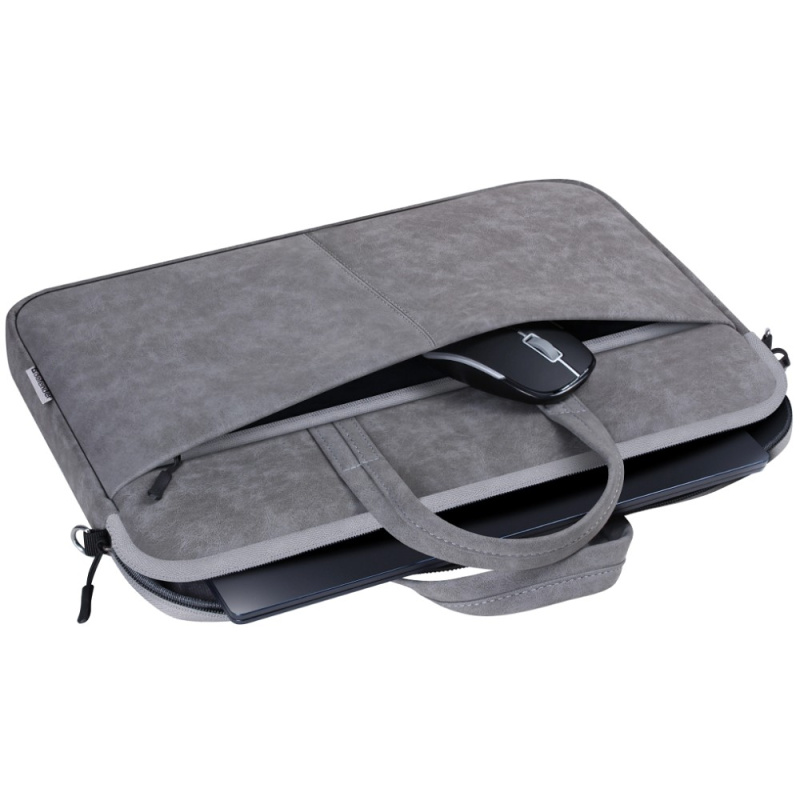 Фото  Defender Сумка для ноутбука Solid  15.6" PU кожа, серый, карман (26088)			