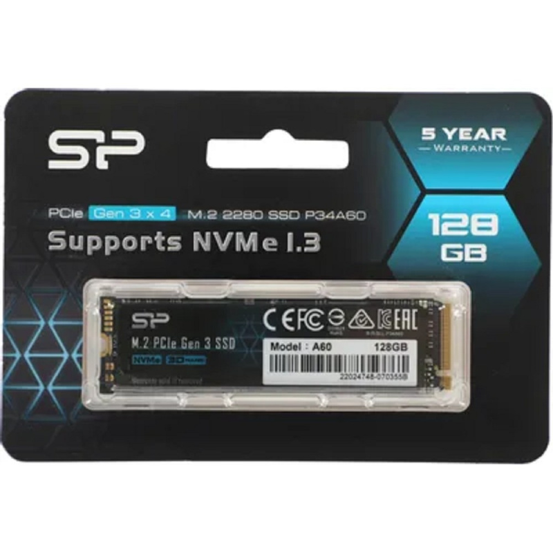 Фото  Silicon Power SSD 128Gb M.2 A60 SP128GBP34A60M28