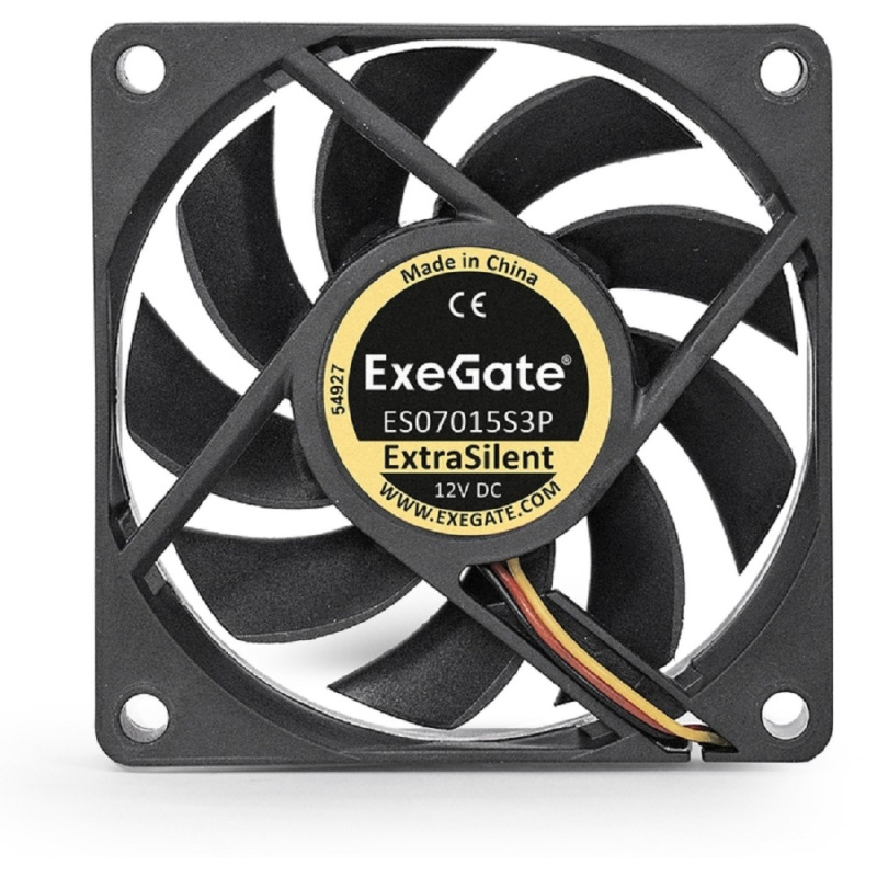 Фото  Exegate EX283371RUS Вентилятор ExeGate ExtraSilent ES07015S3P, 70x70x15 мм, подшипник скольжения, 3pin, 2500RPM, 23dBA