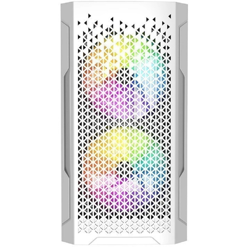 Фото  Powercase CMIMZW-L3 Корпус Mistral Micro Z3W Mesh LED, Tempered Glass, 2x 140mm + 1х 120mm 5-color fan, белый, mATX  (CMIMZW-L3)