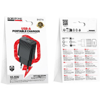 Фото  BOROFONE BAS71A/ Сетевое ЗУ/ 1 USB/ Выход: 10.5W/ черный