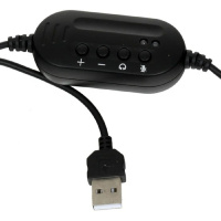 Фото  RITMIX RH-533USB, Black {Гарнитура. 40 мм, 20-20000 Гц, 32 Ом, 105 дБ, конденсаторный всенаправленный микрофон, 2,2 кОм, 58 дБ ± 3 дБ, пластик}