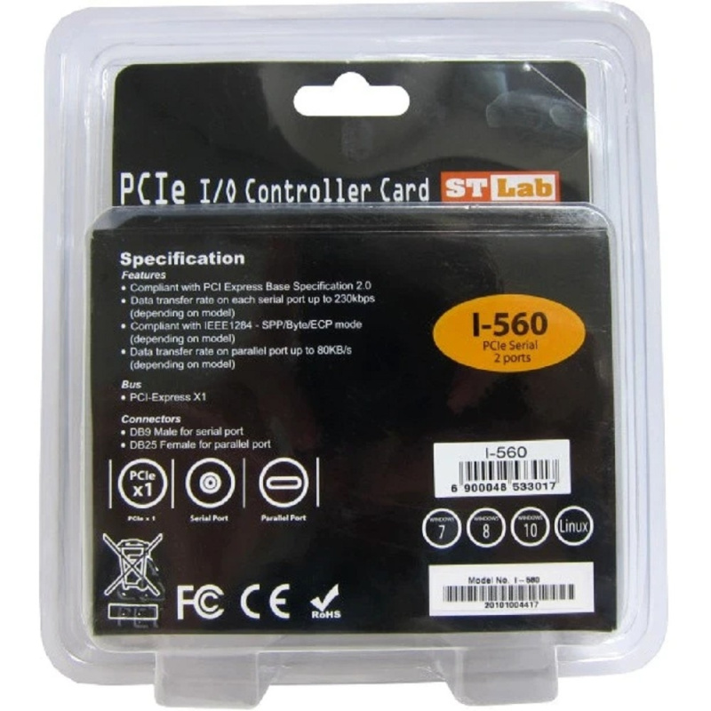 Фото  ST-Lab  I-560, 2 ext (COM9M), PCI-E x1, +LP bracket, Ret