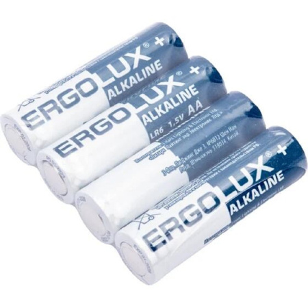 Фото  Ergolux Alkaline LR6 BP-20 (ПРОМО, LR6 BP20PR, пальчиковая батарейка 1.5В) (20 шт. в уп-ке)
