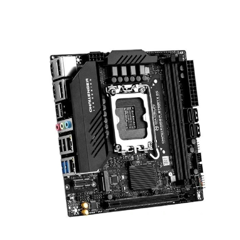 Фото  MAXSUN MS-Challenger B760ITX D5 (Socket 1700, mini-ITX, 2*DDR5, 2*HDMI/2*DP, 4*SATA3,  2*M.2, 1xPCI-E x16,  4*USB 2.0,  2 x USB 3.2 Gen1, LAN 1*1G/1*2