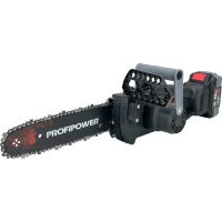 Фото  Аккумуляторная бесщеточная цепная пила PROFIPOWER MKDUC-18V (20В,Li-ion-1шт, 4.0Ач, шина 12", 0-4000об/мин, цепь 3/8, 45 звеньев, З/У, в коробке) [E01