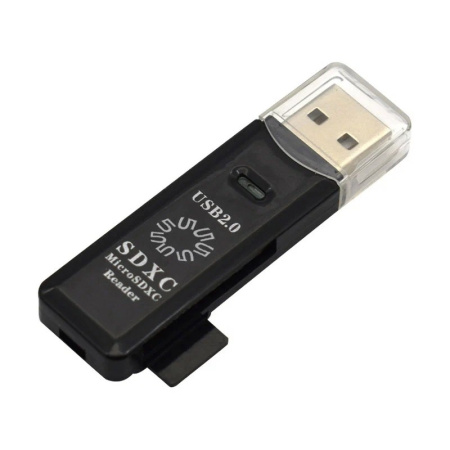 5bites Устройство ч з карт памяти RE2-100BK USB2.0 Card reader   SD   TF   USB PLUG   BLACK