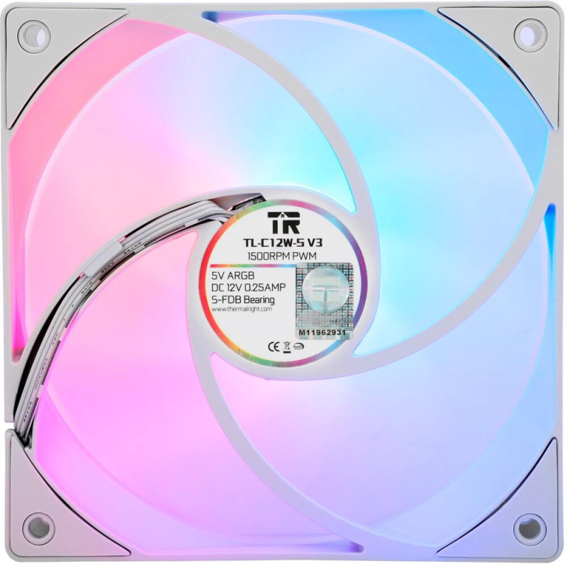 Фото  Thermalright Комплект вентиляторов (3 шт.) TL-C12W-S V3 x3 / ARGB / 120mm PWM / TRTLC12WSV3.3P