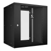 Cabeus WSC-05D-12U55/45-BK Шкаф телекоммуникационный настенный 19" 12U, серия LIGHT разборный, дверь стекло, цвет черный