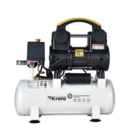 Фото  Kranz (KR-16-1161) Компрессор воздушный безмасляный KR-850/10, 850Вт, 140 л/мин, 10л