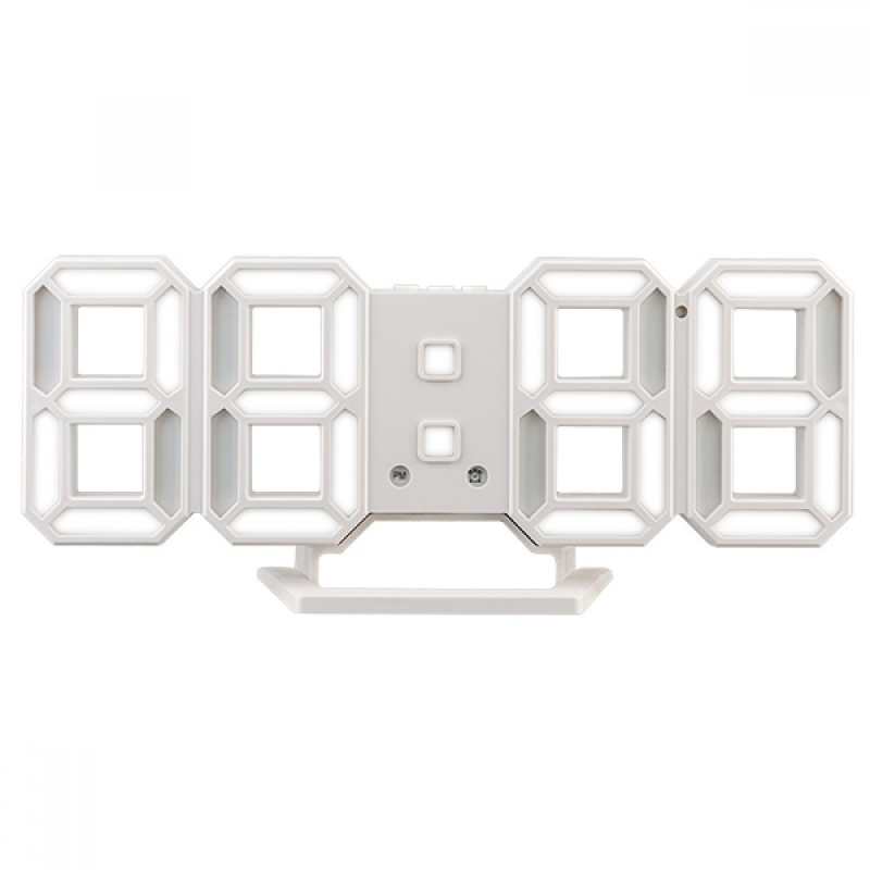 Фото  Perfeo LED часы-будильник "LUMINOUS 2", белый корпус / белая подсветка (PF-6111) [PF_B4921]