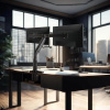 Фото  Kromax OFFICE-20 черный  Настольный кронштейн для двух мониторов 17"-35" (до 2х10кг)
