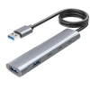 ORIENT CU-422A, разветвитель USB 3.2 Gen1 (5 Гбит/c), порты: 2xUSB-A + 1xUSB-C, 1 порт USB 2.0 USB-C, порт для доп.питания USB-C, алюм.корпус, кабель 