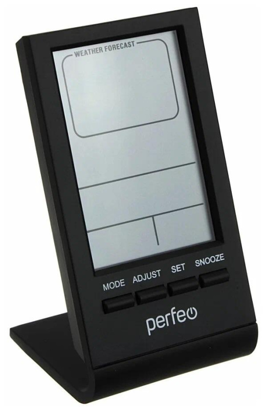 Фото  Perfeo Часы-метеостанция "Angle", чёрный, (PF-S2092) время, температура, влажность, дата