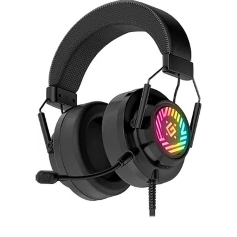 Фото  Defender Игровая гарнитура Grendel черный, RGB, провод 2 м [62390]