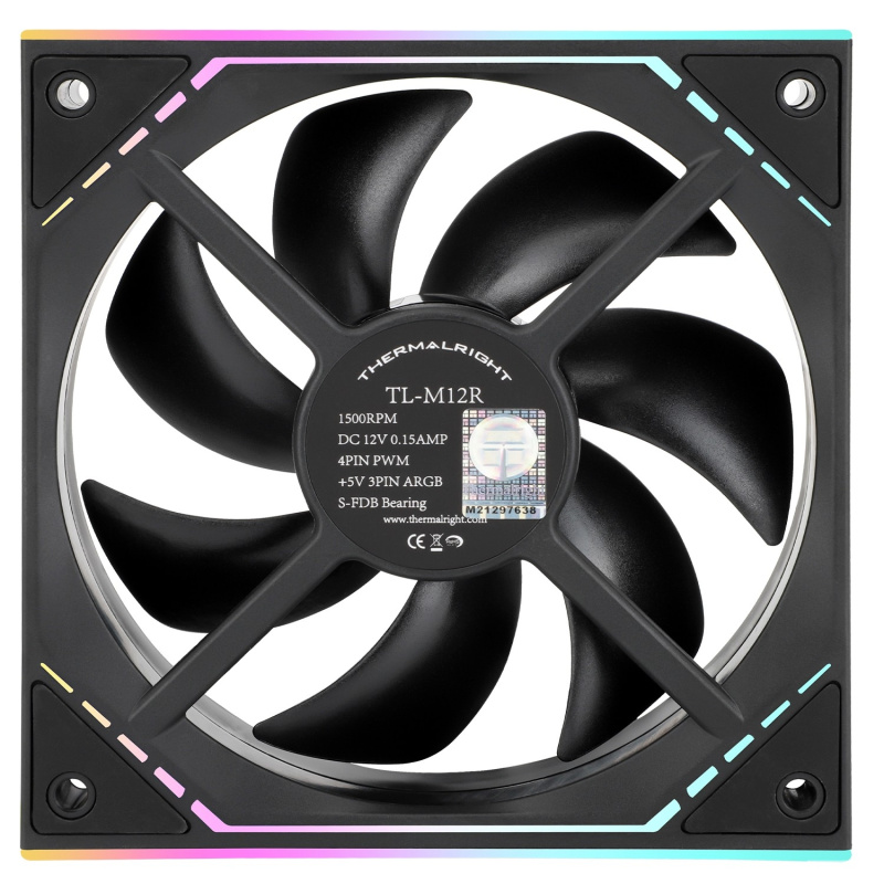 Фото  Thermalright Вентилятор TL-M12R / Reverse / ARGB / 120mm PWM / TRTLM12R