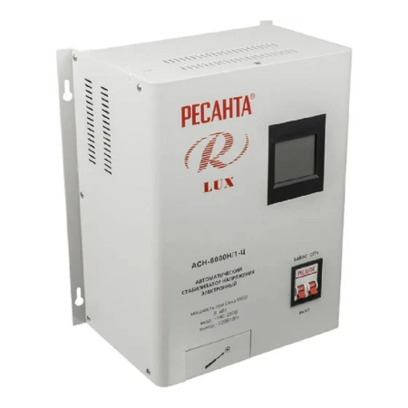Фото  Ресанта АСН-8 000 Н/1-Ц 63/6/17 Стабилизатор Lux {220В±8%, Габ. 305х190х360, Вес 15кг}